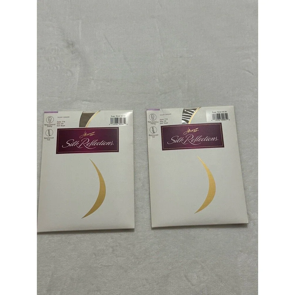 Lot Of 8 Size CD Hanes Varied Pantyhose Silk Reflection Control Top Sheer Toe